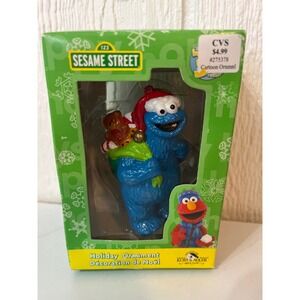 vintage Sesame Street Cookie Monster Holiday Ornament 35th Anniversary Christmas